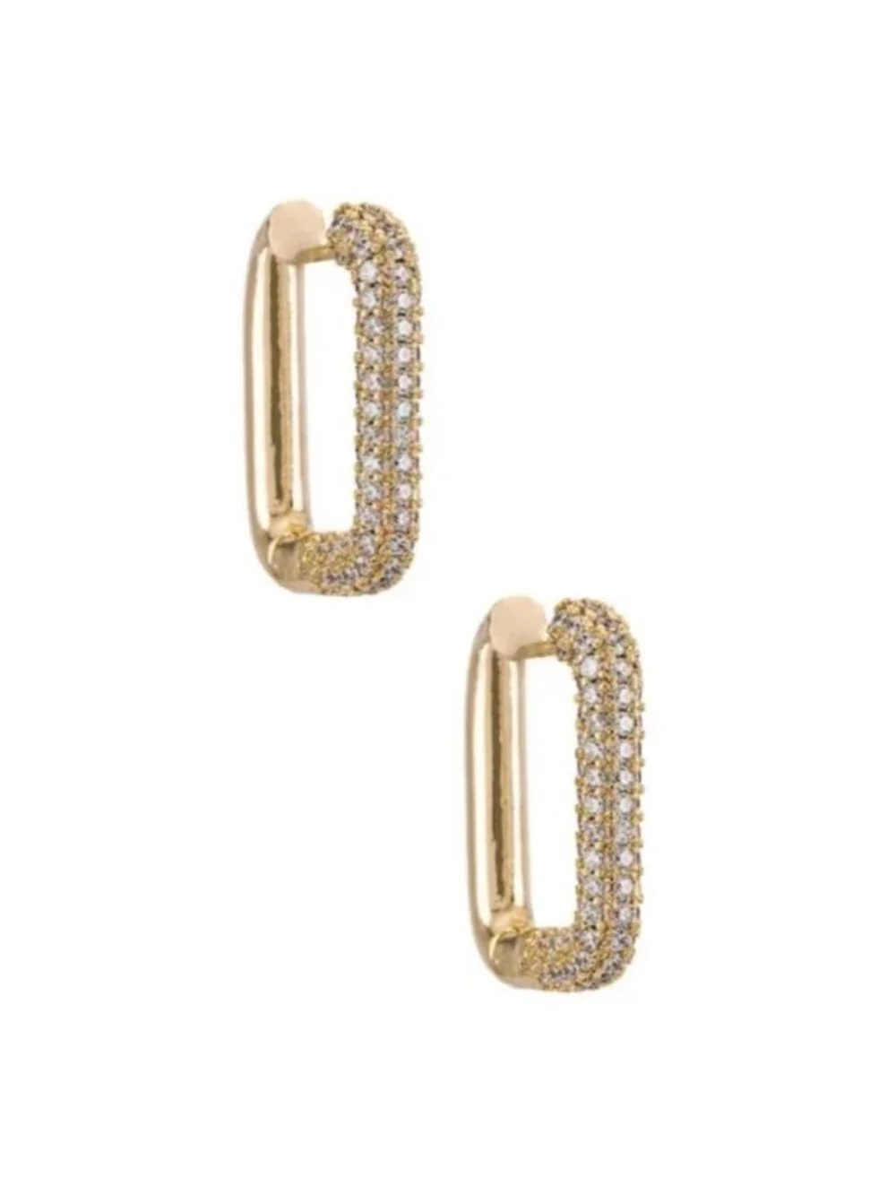 New! Anthropologie Shashi Cosmo Pave Hoop Earrings (3012) NWOT